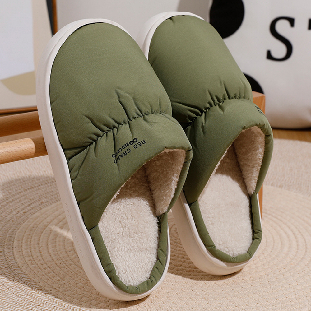 포근 패딩 털실내화 겨울 방한 쿠션 푹신한 거실화 사무실 거실 실내 슬리퍼