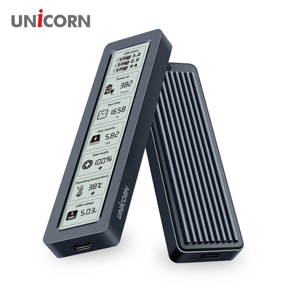 유니콘 스마트LCD 알루미늄 M.2 NVME SSD외장하드케이스 USB3.2Gen2 10Gbps A+C타입젠더 MSD-L50 - 상세 이미지 5