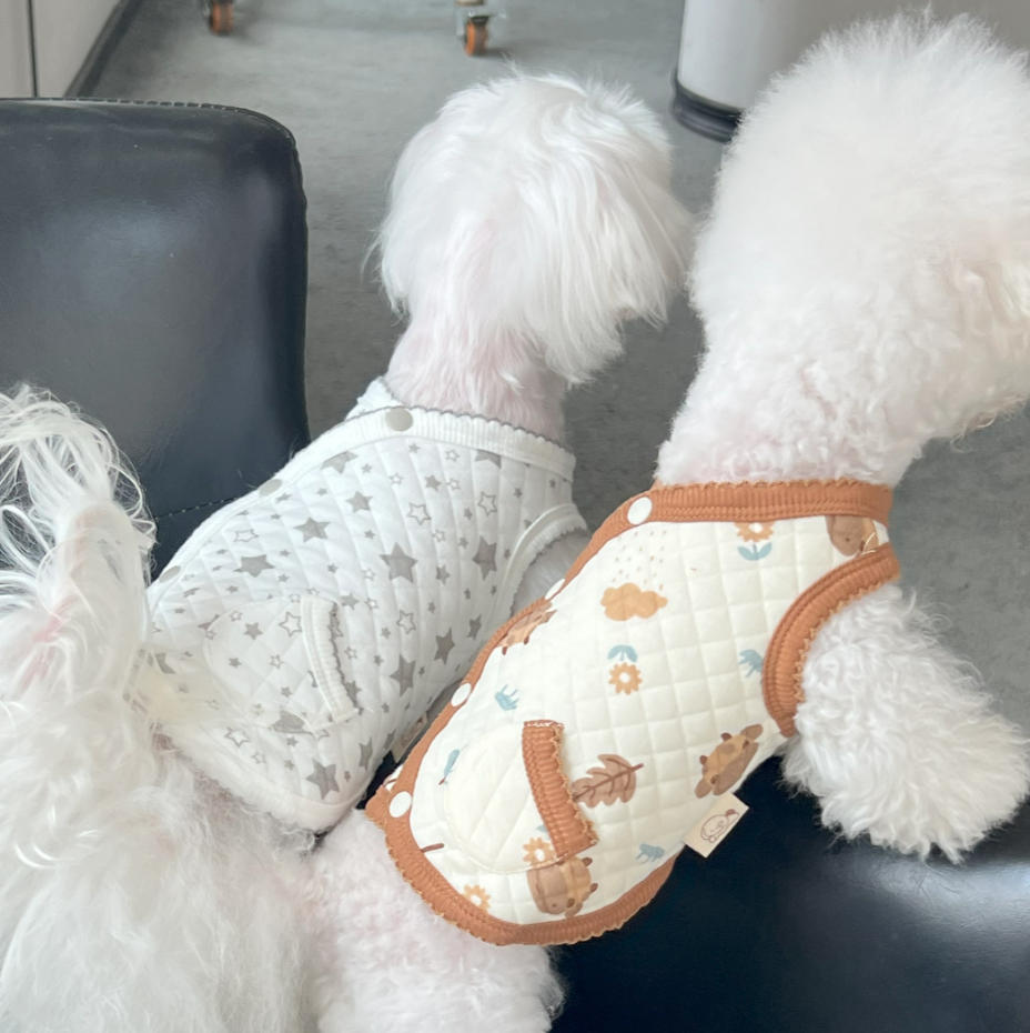 강아지패딩조끼 겨울 후리스조끼 강아지옷 애견 올일원 외출복 아우터