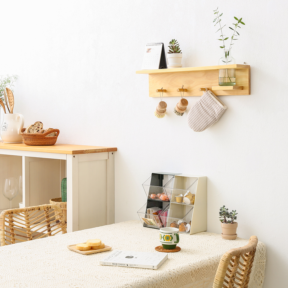 쿠쿠마 원목 벽걸이 벽선반 주방 거실 펜트리 다용도 수납선반 인테리어