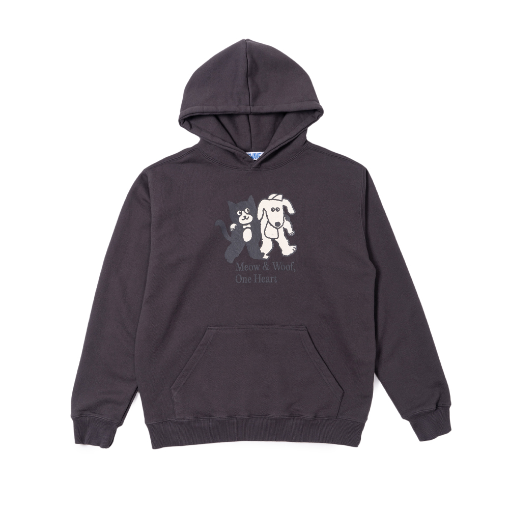 [빅웨이브] 미야오 & 우프 후드티 (젯 블랙) 제품 이미지