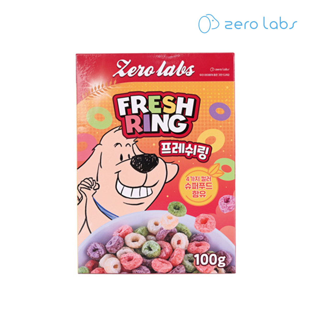 제로랩스 강아지시리얼 프레쉬링 100g, 국내산 슈퍼푸드 가수분해연어 저알러지 구운간식 기능성 케어 강아지 화식 간식 - 상세 이미지 3