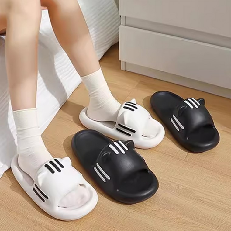 고양이귀 큐트 여성 쿠션 실내화 학교 슬리퍼 - 상품 이미지