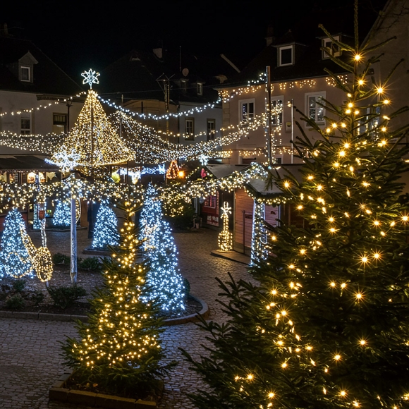 야외줄조명 크리스마스 전등 트리조명 300구 30M 녹색선 웜색 - 상세 이미지 4