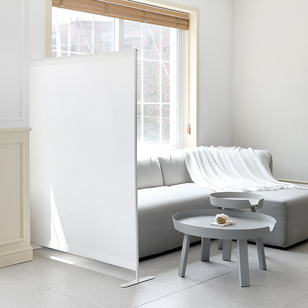 심플 가림막 파티션 스탠드형 이동식 경량 칸막이 가벽 철제 패브릭 공간분리 1200mm 제품 이미지