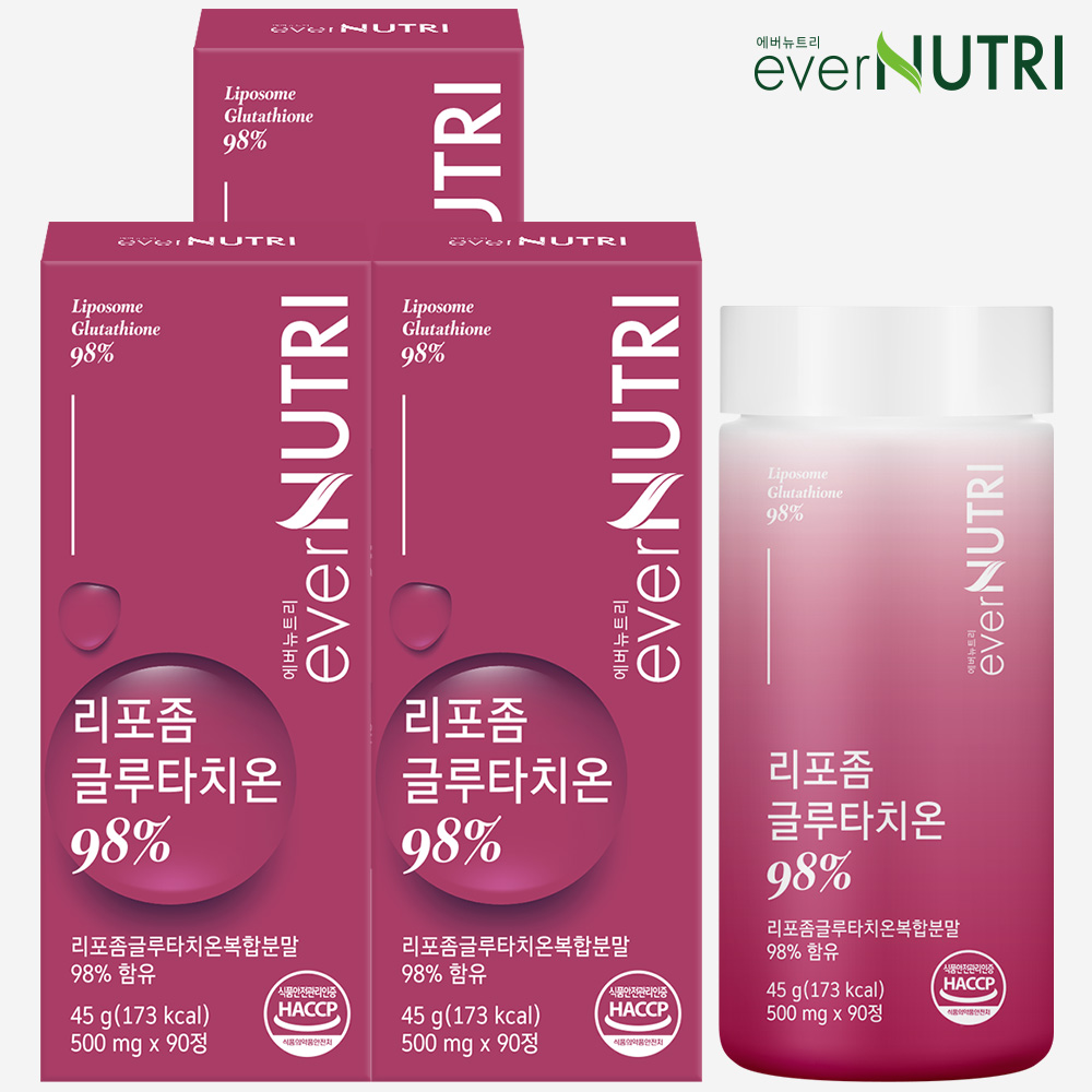 에버뉴트리 고순도 리포좀 글루타치온 98% 비타민C 90정, 3개 - 메인 이미지