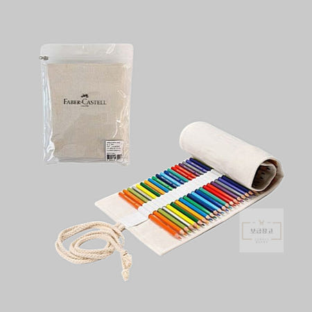 보급창고4호점 색연필 롤 파우치 64홀 캔버스천 롤필통 색연필파우치