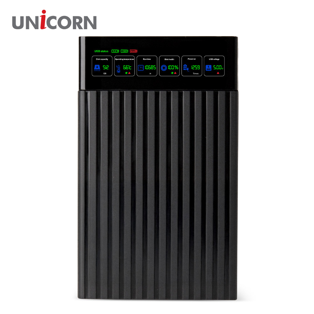 유니콘 스마트LCD 2.5인치 HDD SSD 외장하드케이스 USB3.2Gen1 A+C타입젠더 슬라이딩결합 HSD-L20 - 상세 이미지 5