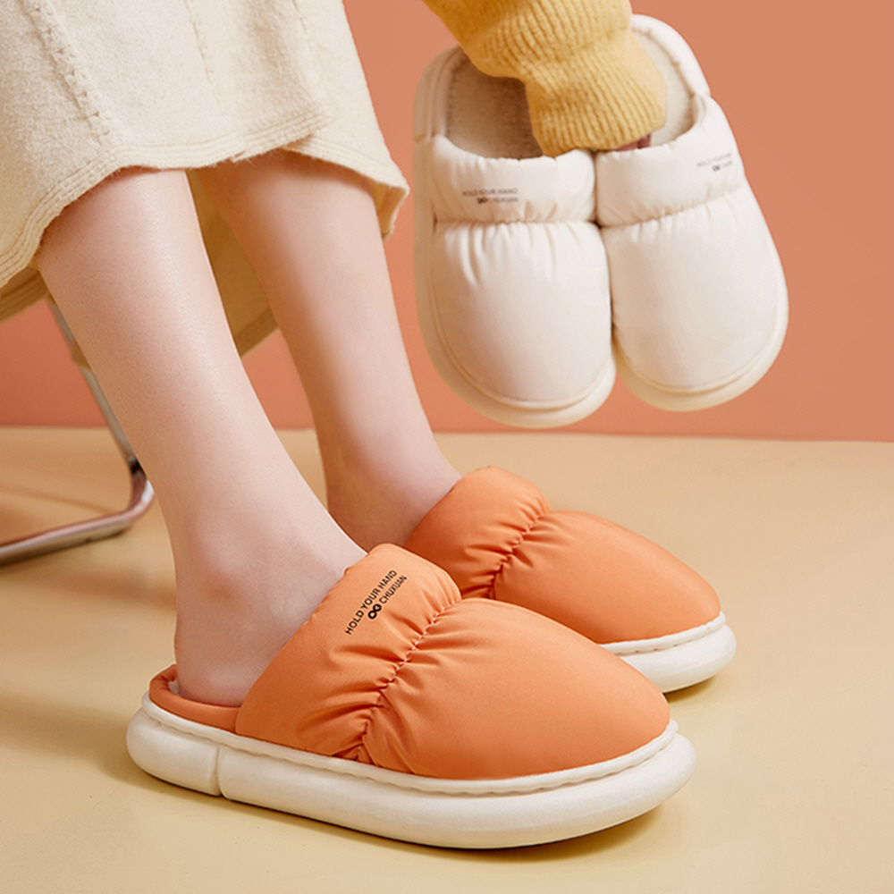 포근 패딩 털실내화 겨울 방한 쿠션 푹신한 거실화 사무실 거실 실내 슬리퍼