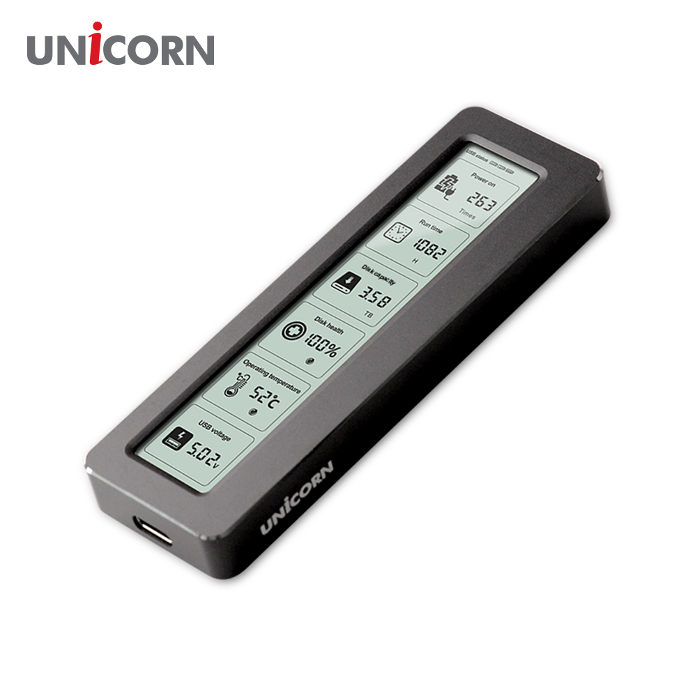 유니콘 스마트LCD 통알루미늄 M.2 NVME SSD외장하드케이스 USB3.2Gen2 10Gbps A+C타입젠더 MSD-L60 - 상세 이미지 3