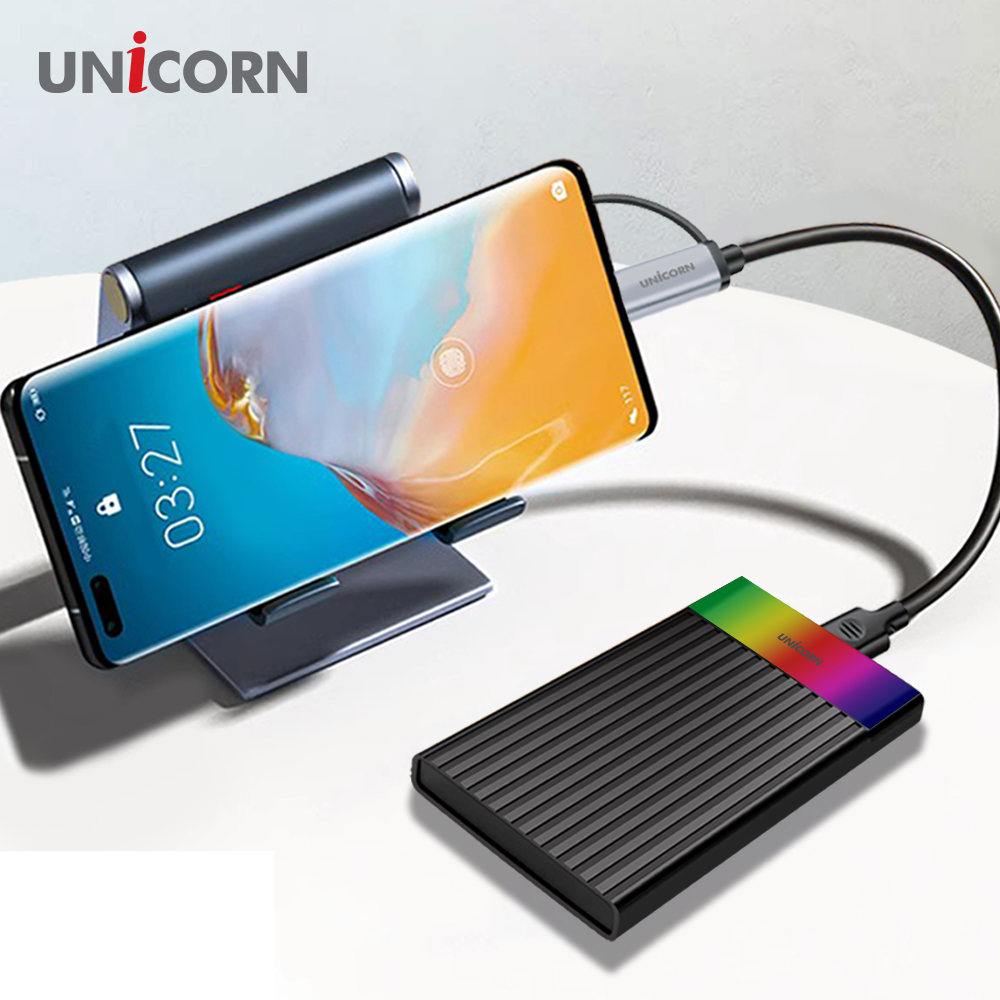유니콘 USB3.2 Gen1 2.5인치 HDD SSD 외장하드케이스 컬러LED A+C타입젠더 슬라이딩결합 HSD-V10 이미지 7
