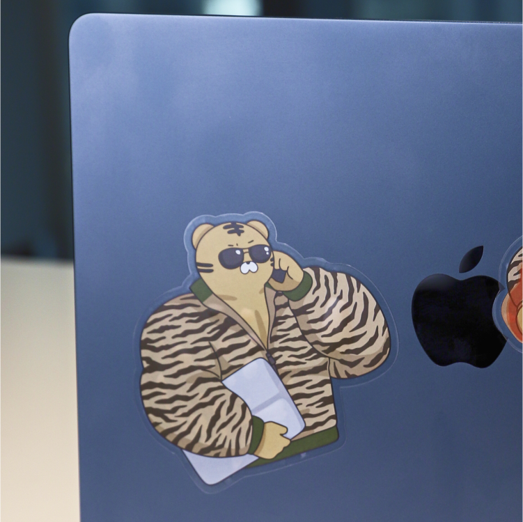 트웰브 x 마동곰 마동범 빅 리무버블 스티커 노트북 캐리어 아이패드 꾸미기 - 상세 이미지 4