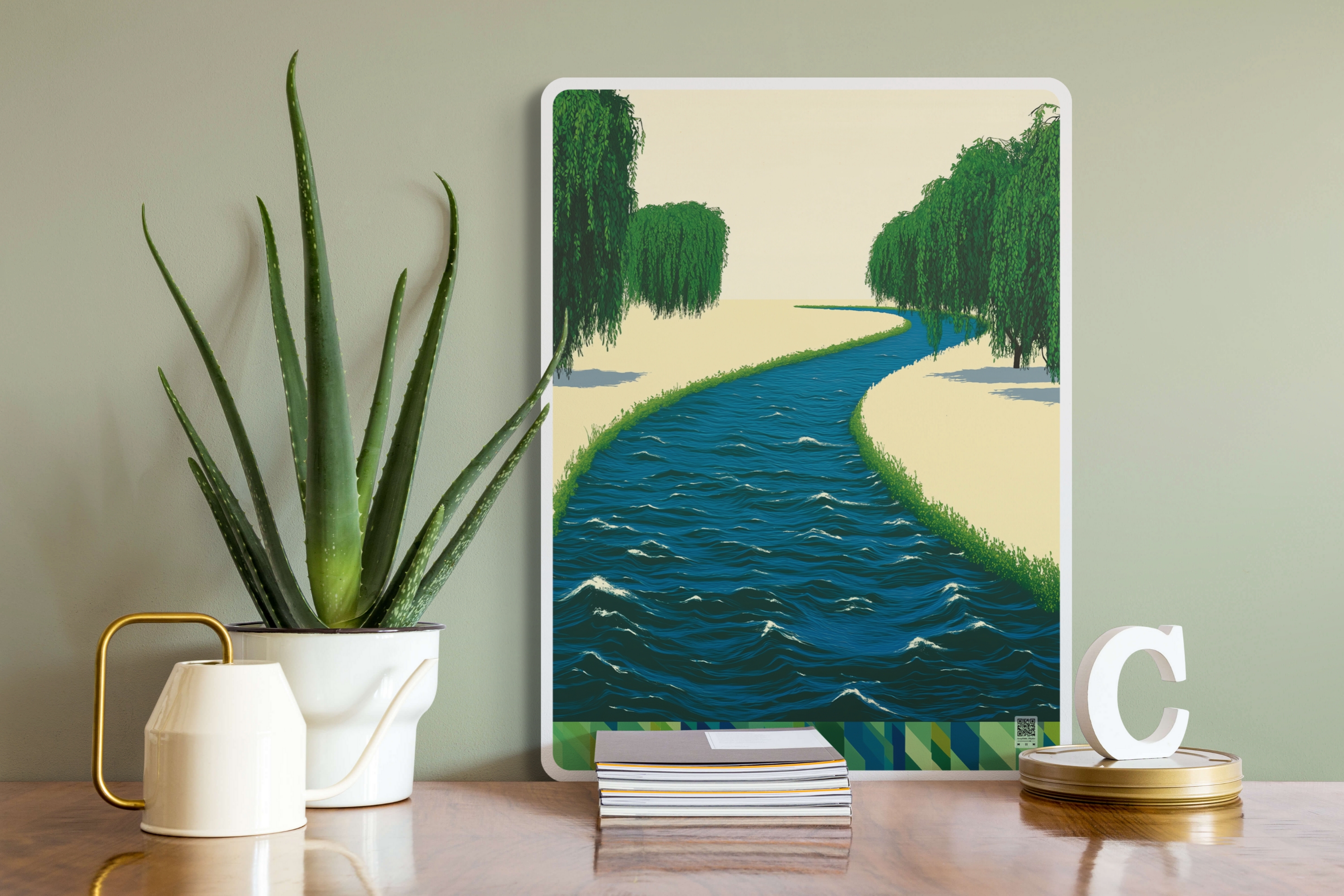 접이식 액자 테이블 집들이선물 이사 선물 결혼 그림 미술관 풍수 강1 대(48x72)