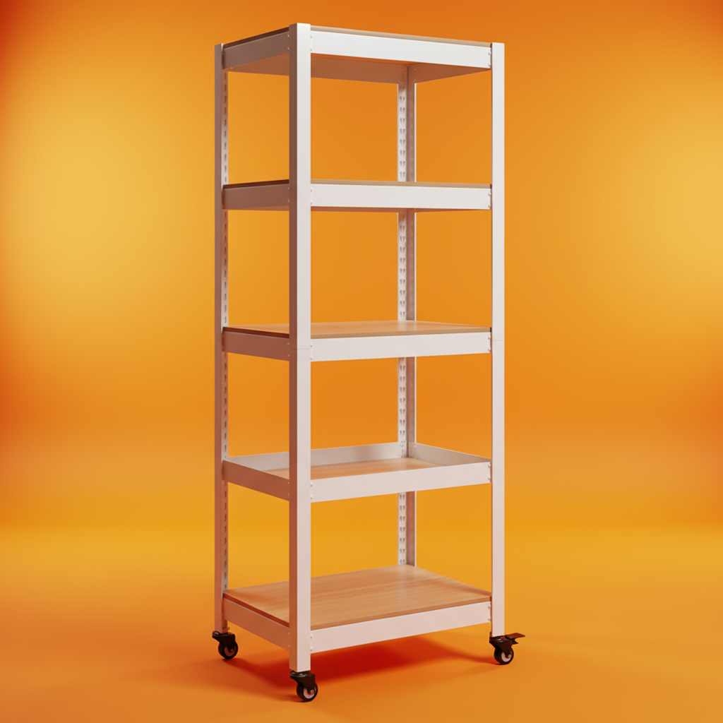 바퀴선반 바퀴달린 선반 이동식 트롤리 5단 수납장 세탁실 틈새 북카트 300300750