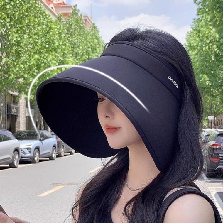 챙넓은모자 여성 휴양지 대두 UV차단 농사 돌돌이썬캡