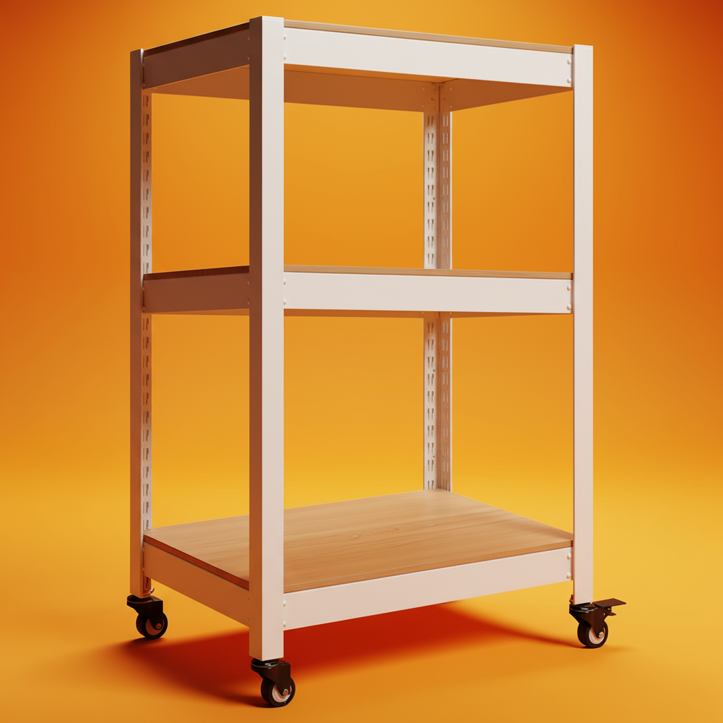 바퀴선반 바퀴달린 선반 이동식 트롤리 3단 수납장 틈새 북카트 300300750