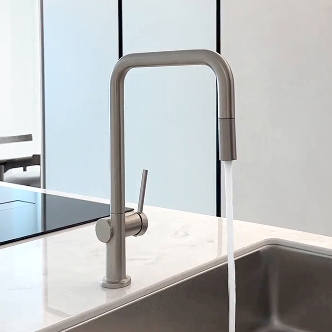 라우체 아르띠 C형 무광 니켈 주방 싱크수전 TM0028CN