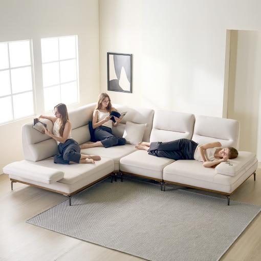 누아 듀얼 스윙 코너형 소파 (스툴 미포함)