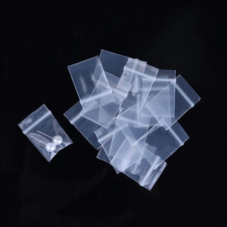 투명 3x4cm 500매 지퍼백 파우치 PE 미니 소형 두꺼운 봉투 액세서리 포장 - 메인 이미지