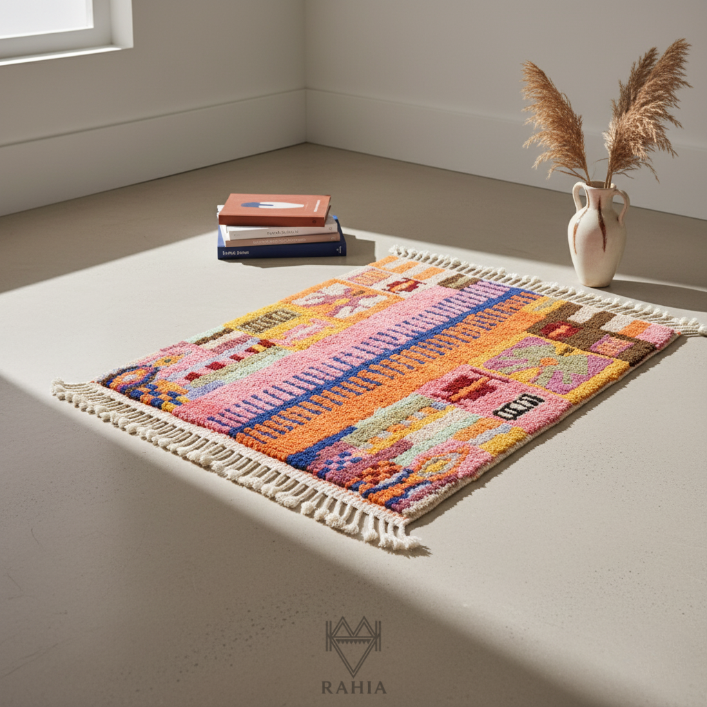 라히아 모로칸러그 모로코 양털러그 수제작 거실 카페트 기본, 120x180cm