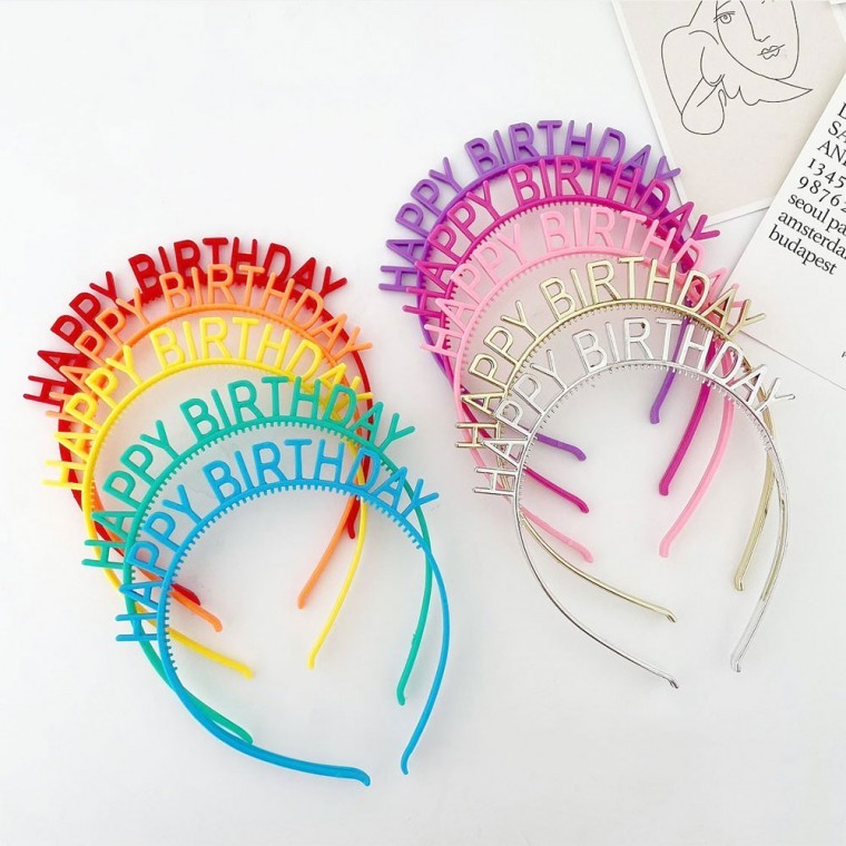 생일머리띠 해피벌스데이 왕관 생일 축하 파티 머리띠 - 메인 이미지