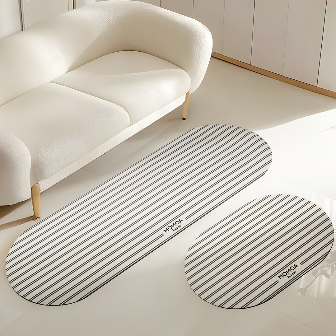 주방 규조토 발매트 빨아쓰는 욕실 현관 베란다 발매트 무드라인블랙, 40x120cm 이미지 3