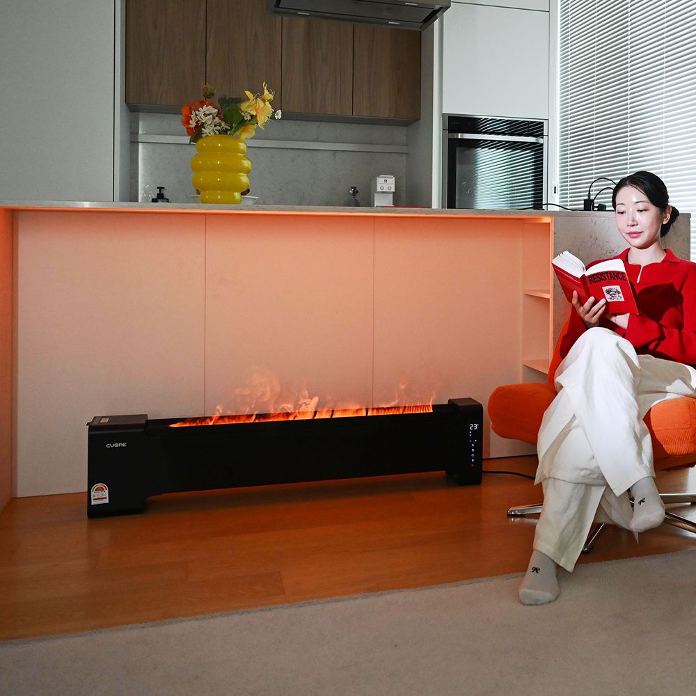 쿠오레 불멍 전기 가습 히터 가정용 거실 사무실 온풍기 벽난로 인테리어 CH-LH20B