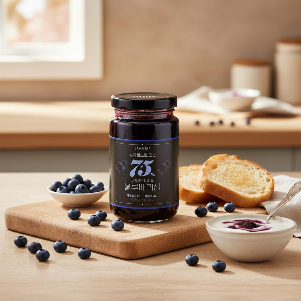 잼민트 75% 고함량 알룰로스 저당 딸기잼 사과 블루베리 270g 2병 세트 - 상세 이미지 3