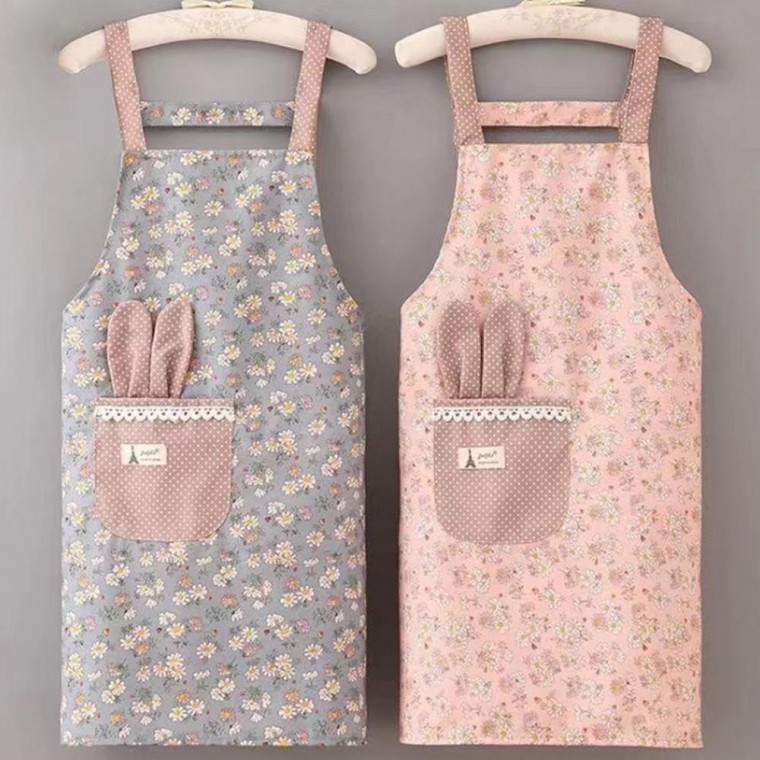 원피스 플라워 앞치마 이쁜 주방 방수 코튼 쿠킹웨어