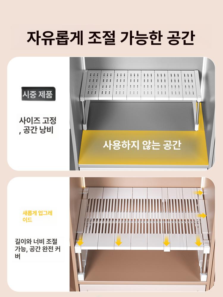 옷장 수납 정리 선반 분리형 다용도 조절형 수납장 32-40 25-33 18cm 1단 1x1 - 상세 이미지 4