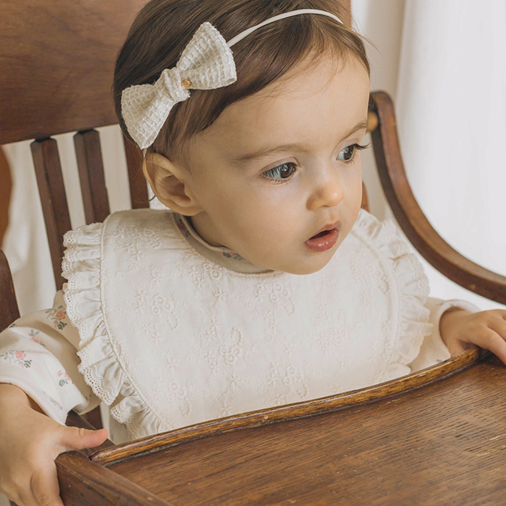 유럽풍 빌리 로벨리아 오가닉 프릴 아기 턱받이 / 보넷 신생아 빕 아기 모자 침받이 이유식받침