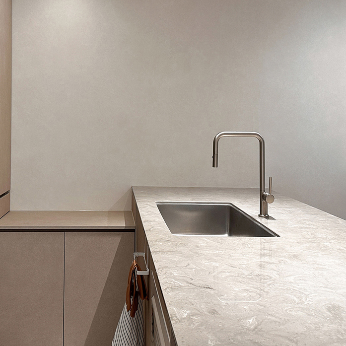 라우체 아르띠 C형 무광 니켈 주방 싱크수전 TM0028CN