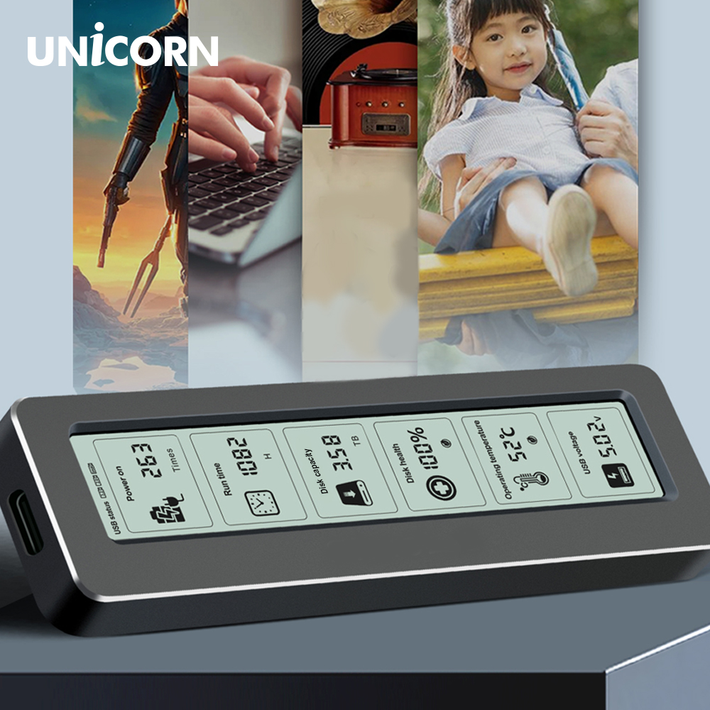 유니콘 스마트LCD 통알루미늄 M.2 NVME SSD외장하드케이스 USB3.2Gen2 10Gbps A+C타입젠더 MSD-L60 이미지 8