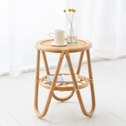 트레그 라탄 티테이블 원형 미니테이블 우드 쇼파 거실 침실 협탁 카페