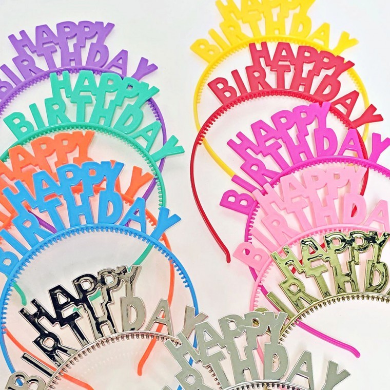 2단 생일 머리띠 단체 생일파티 해피벌스데이 왕관 - 메인 이미지