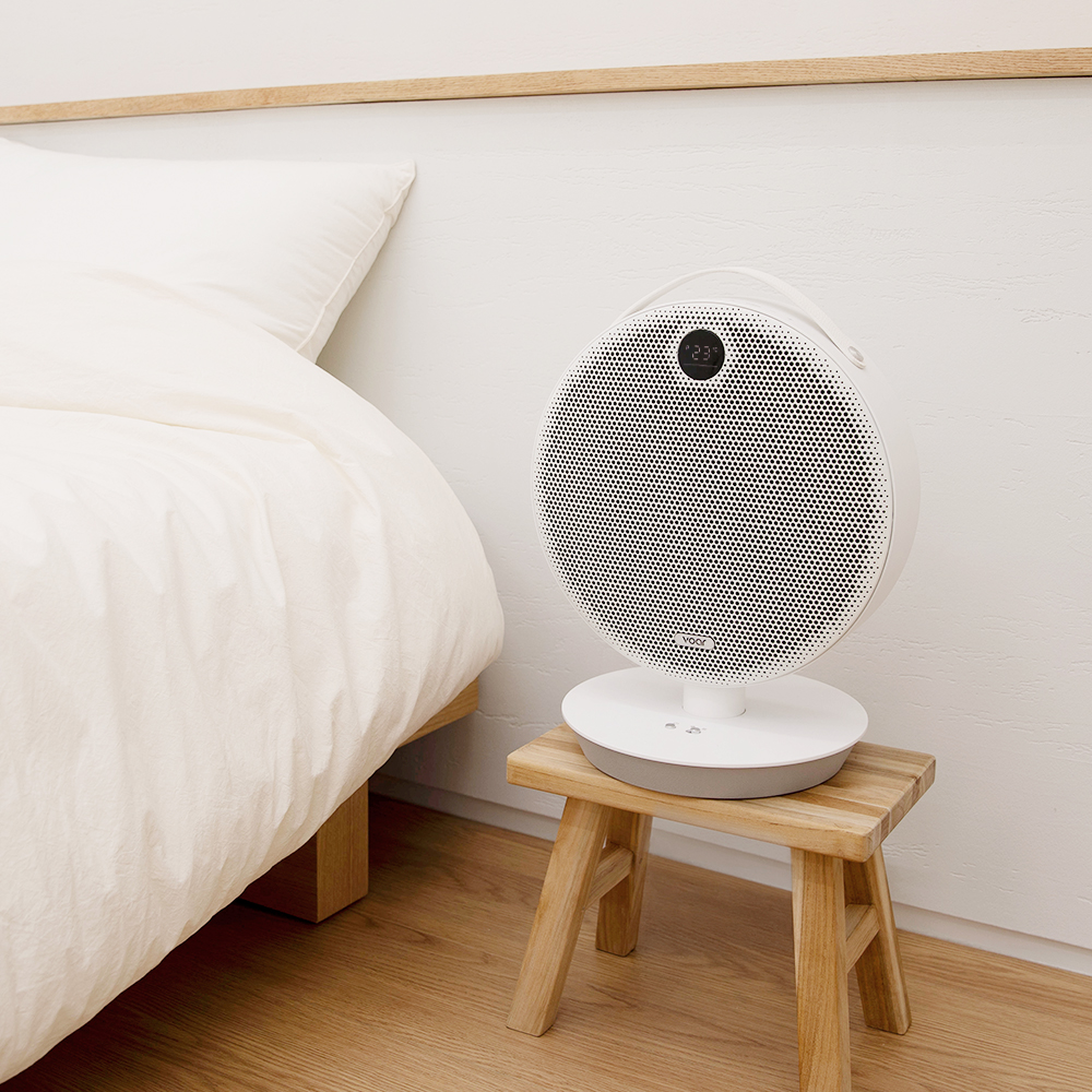 보아르 모노라운드 AI 자동온도조절 회전 미니 전기 온풍기 세라믹PTC 탁상용 소형 원룸