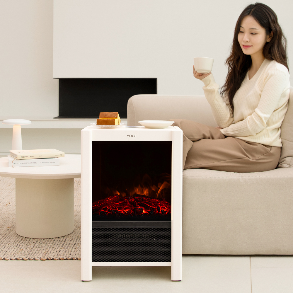 보아르 플라미오 불멍 전기 온풍기 벽난로 가정용 난방기 무드LED 스마트 즉각발열