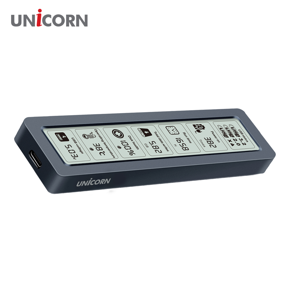 유니콘 스마트LCD 알루미늄 M.2 NVME SSD외장하드케이스 USB3.2Gen2 10Gbps A+C타입젠더 MSD-L50 이미지 6