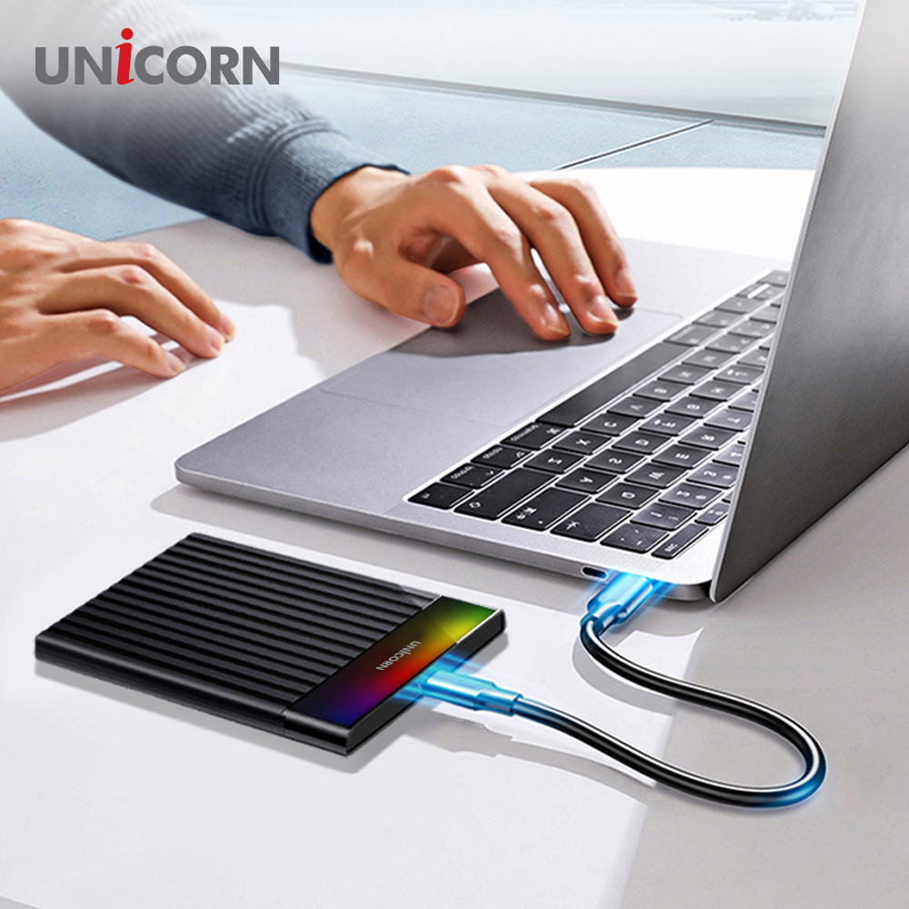 유니콘 USB3.2 Gen1 2.5인치 HDD SSD 외장하드케이스 컬러LED A+C타입젠더 슬라이딩결합 HSD-V10 - 상세 이미지 3
