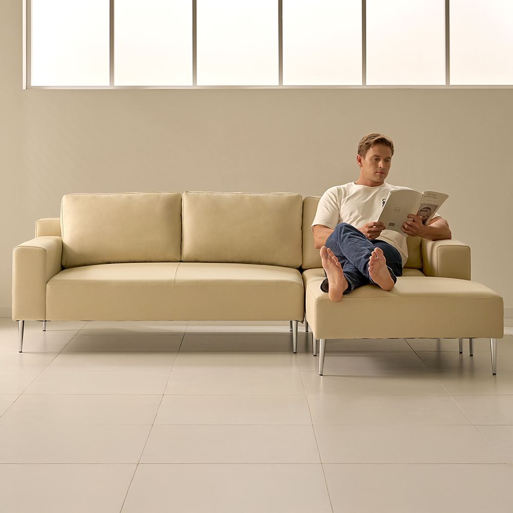 아르코 비건 3인용 거실 쇼파 푹신한 신소재 가죽 소파