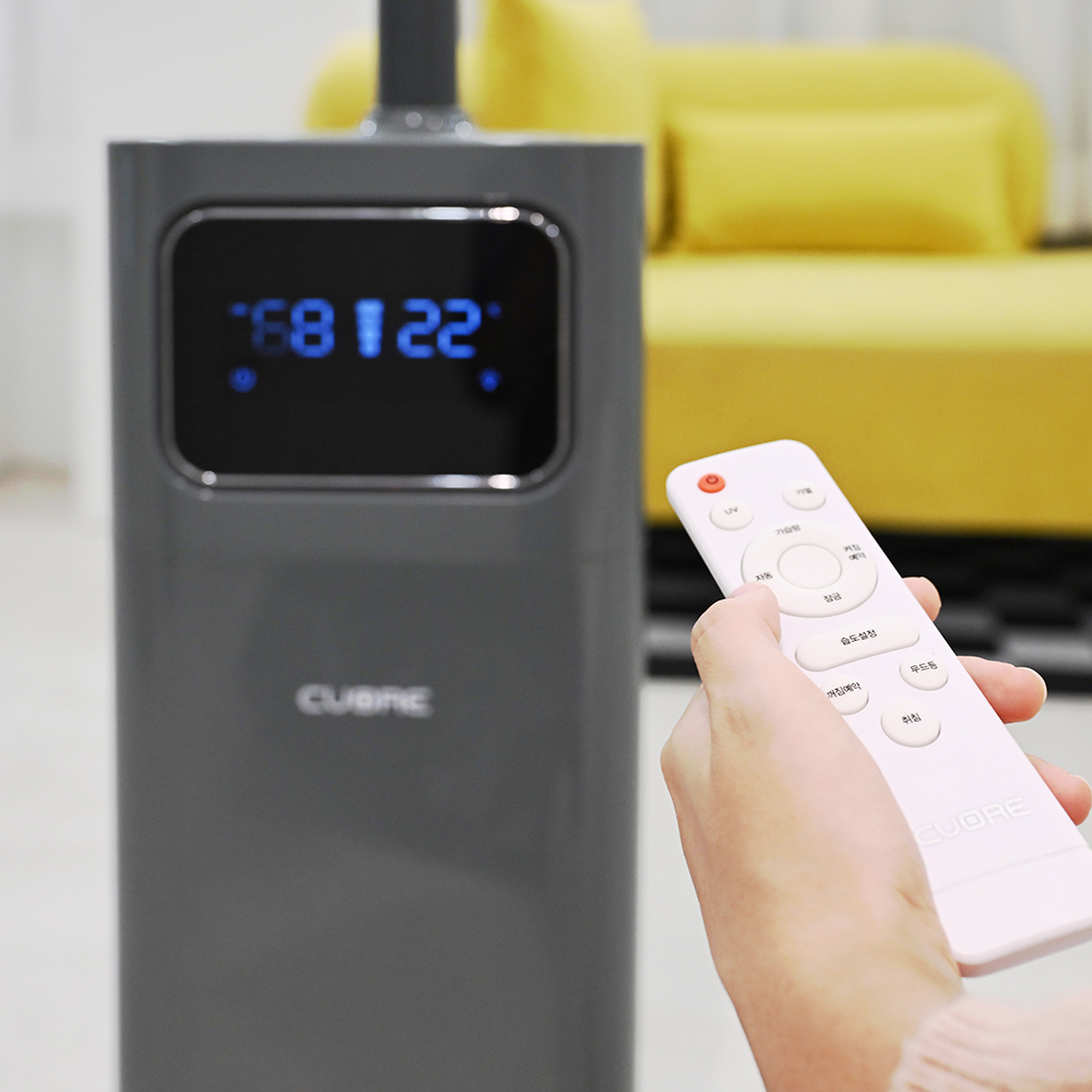 쿠오레 가열식 가습기 전기 17L 대용량 UV 가정용 사무실 원룸 CHM-UV17GN(그레이)