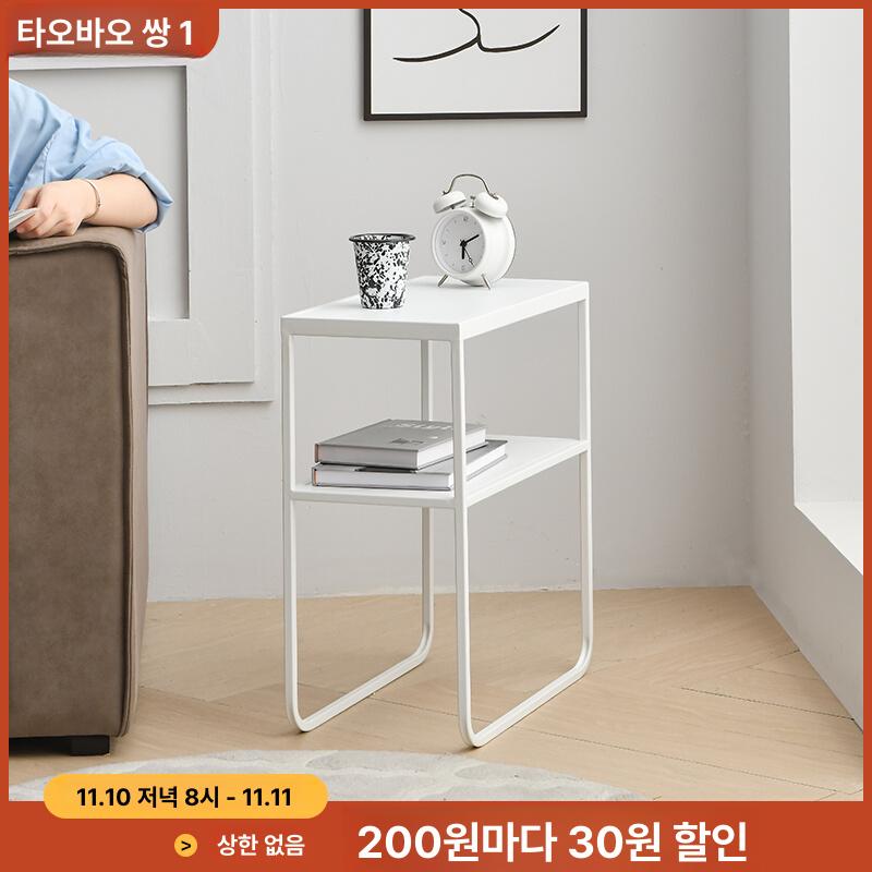 거실 사이드 테이블 협탁 사각 2단 틈새테이블 레이어 - 상세 이미지 3