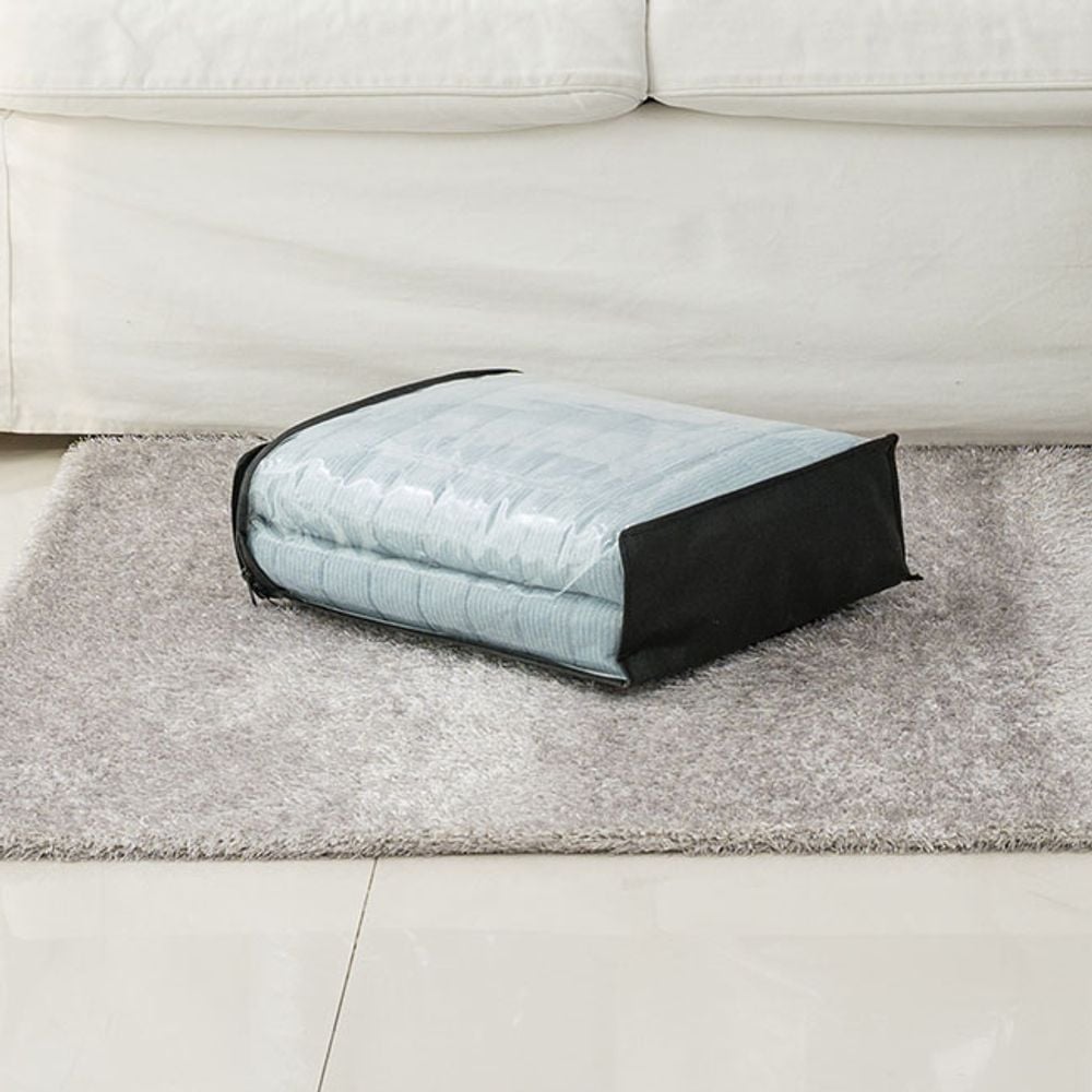 손잡이 PVC 투명 이불가방 소형 1P 이불 침구 보관 소형32x40x16 - 메인 이미지