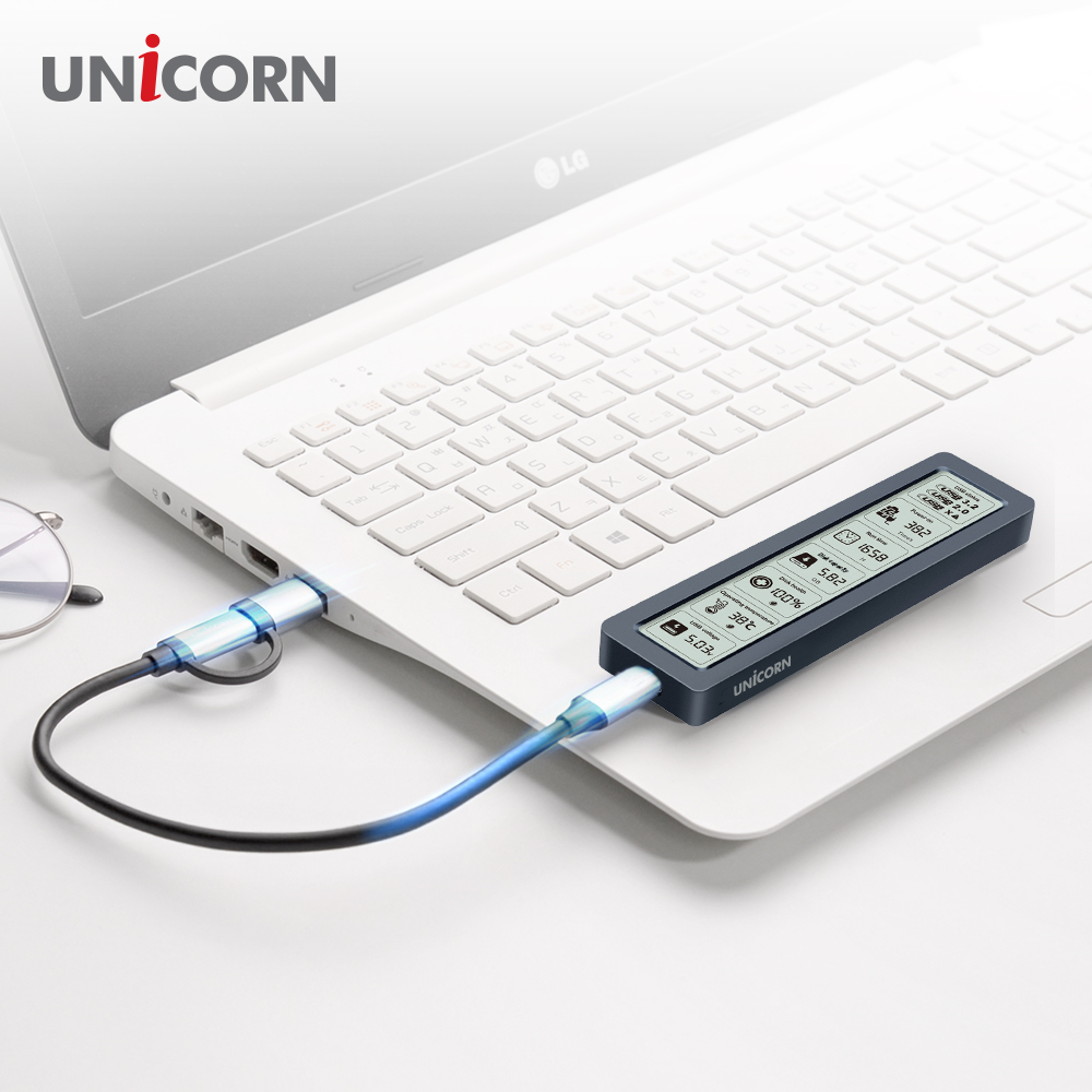 유니콘 스마트LCD 알루미늄 M.2 NVME SSD외장하드케이스 USB3.2Gen2 10Gbps A+C타입젠더 MSD-L50 - 상세 이미지 4