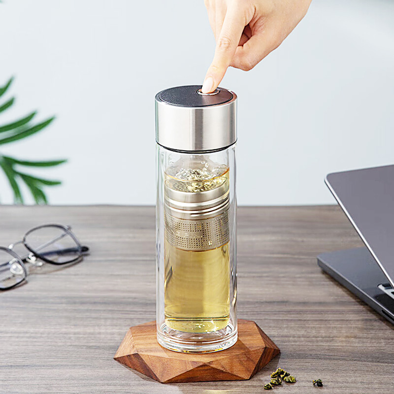 57도씨 마그넷 이중유리 티 보틀 400ml - 상품 이미지