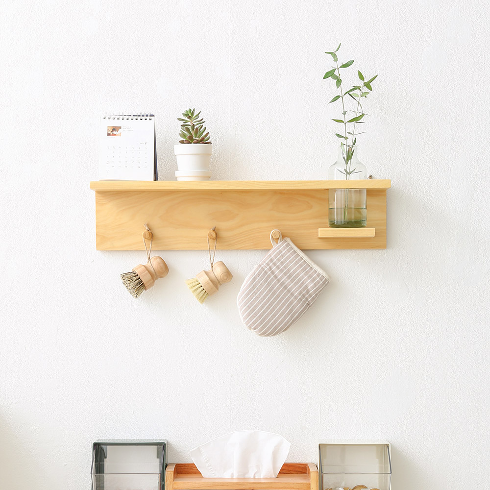 쿠쿠마 원목 벽걸이 벽선반 주방 거실 펜트리 다용도 수납선반 인테리어