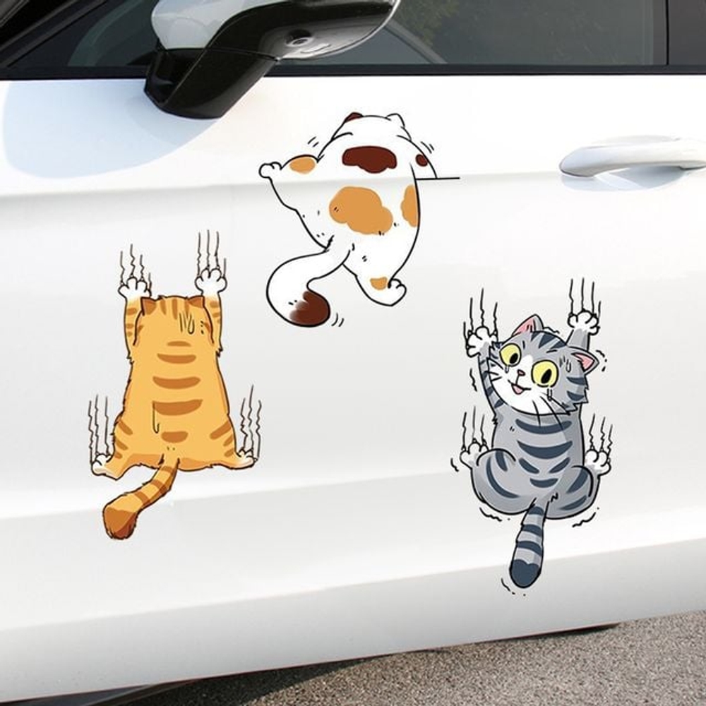 고양이 캐릭터 차 꾸미기 데코 스티커 - 상품 이미지