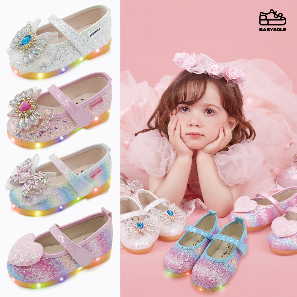 베이비솔 여아구두 유아 구두 아기 메리제인 운동화 LED 신발