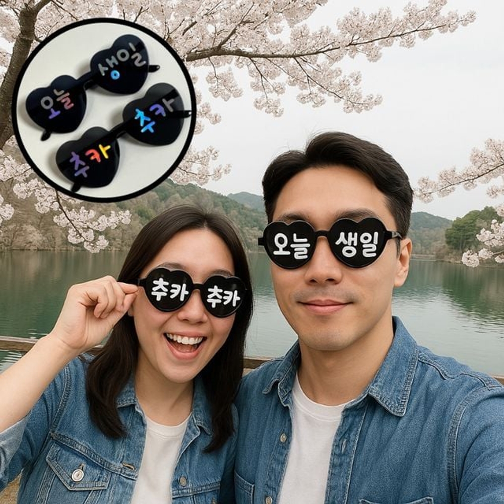 오늘생일 안경 생파 HBD 하트선글라스 초등 초등학생 - 메인 이미지