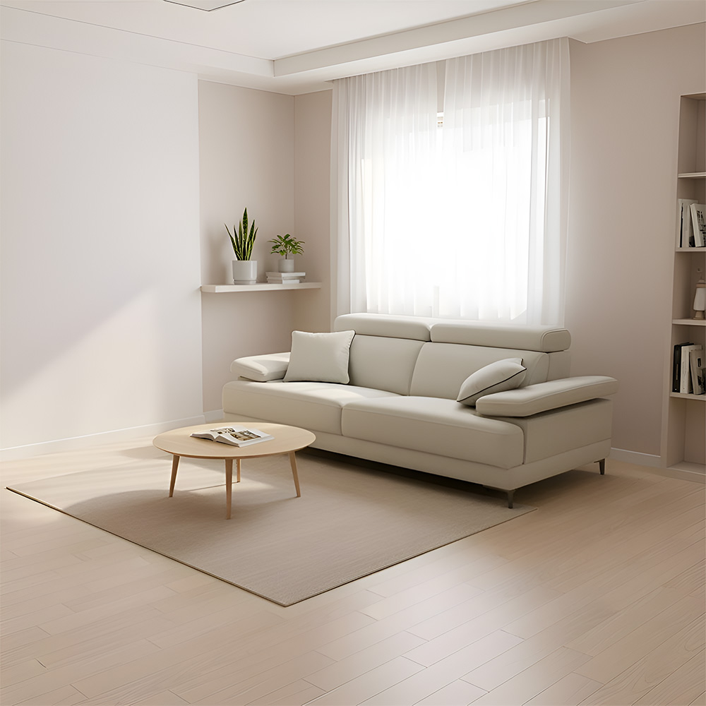 스코나 아드모 조야 아쿠아텍스 패브릭 이지클린 헤드틸팅 소파 스툴미포함, 연그레이, 3인용